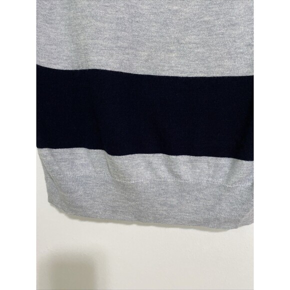 JCP Pullover Sweater Top Womens Size M Black Striped Cashmere Blend Sleeve 3/4 - Picture 8 of 14